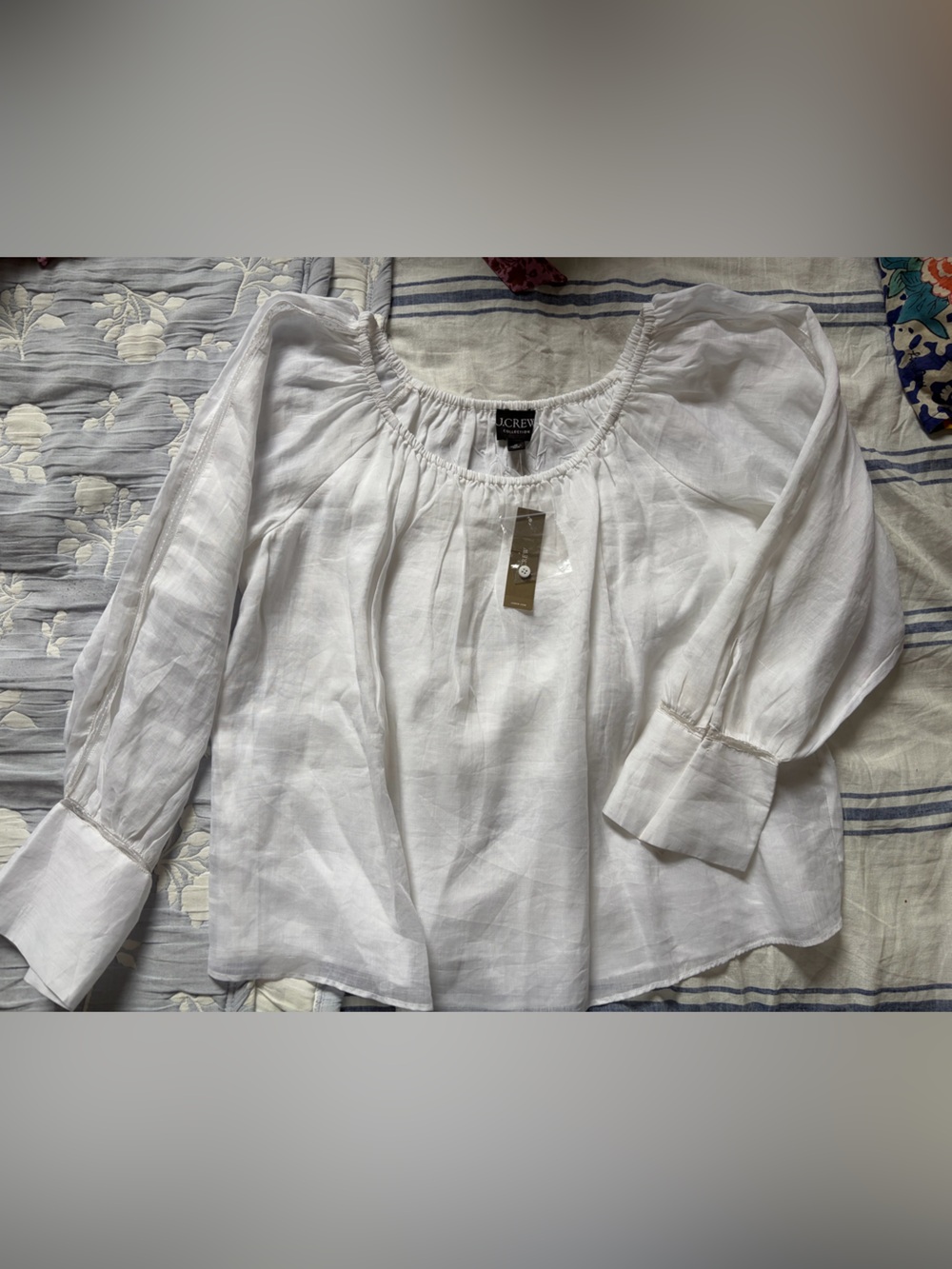 J.crew white ramie top